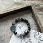 New Chinese Style | Xiuyu Obsidian Tianshan Emerald Grey Rabbit Hair 10mm（ ⚠️ Parts replacement. The parts department before the last picture is not receiving them