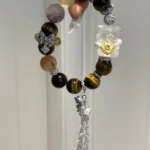 Tiger Eye Stone Yellow Gum Flower Red Gum Flower Purple Crystal White Crystal Bear 14-15