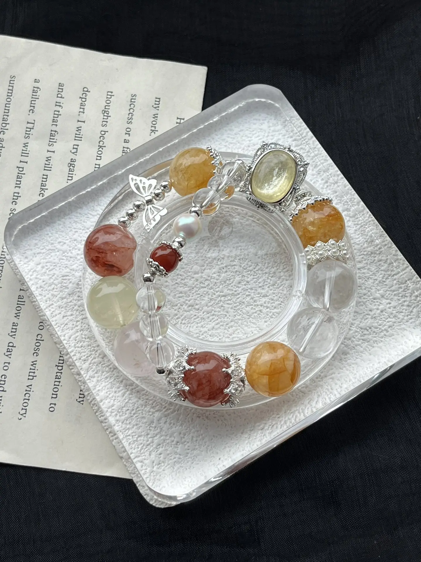 i1733720778_1658_2.webp 15-16 Gold Lithium Mica White Crystal Yellow Gum Flower Red Gum Flower Powder Crystal Lemon Crystal Red Agate - Image 1