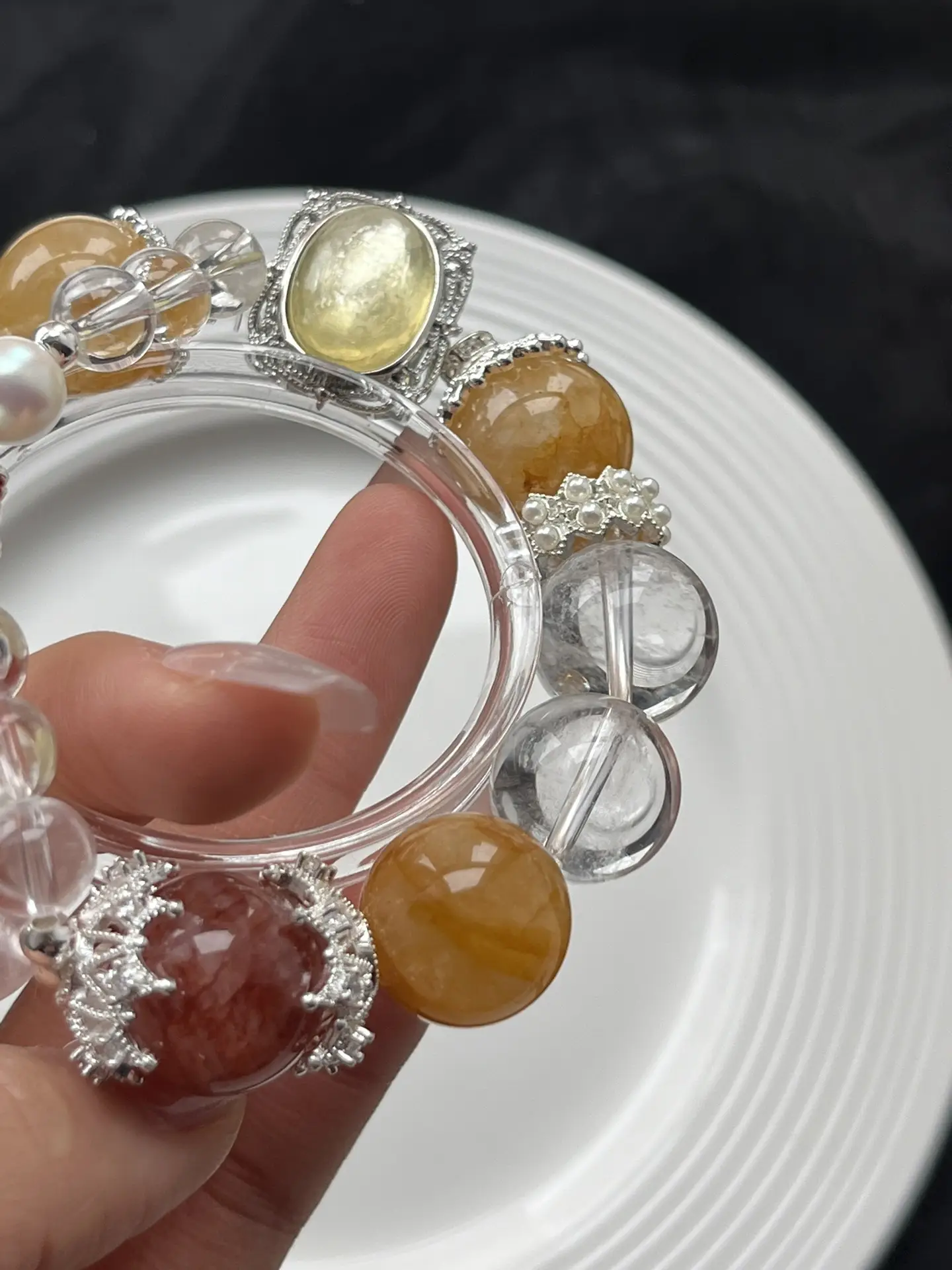 i1733720957_1772_1.webp 15-16 Gold Lithium Mica White Crystal Yellow Gum Flower Red Gum Flower Powder Crystal Lemon Crystal Red Agate - Image 1