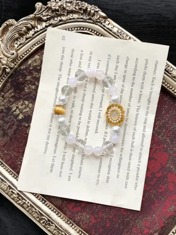 White Crystal Green Ghost White Agate Golden Tiger Eye