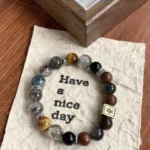 Tea Ice Shining Silver Shining Stone Yellow Tiger Eye Sandalwood 8-12