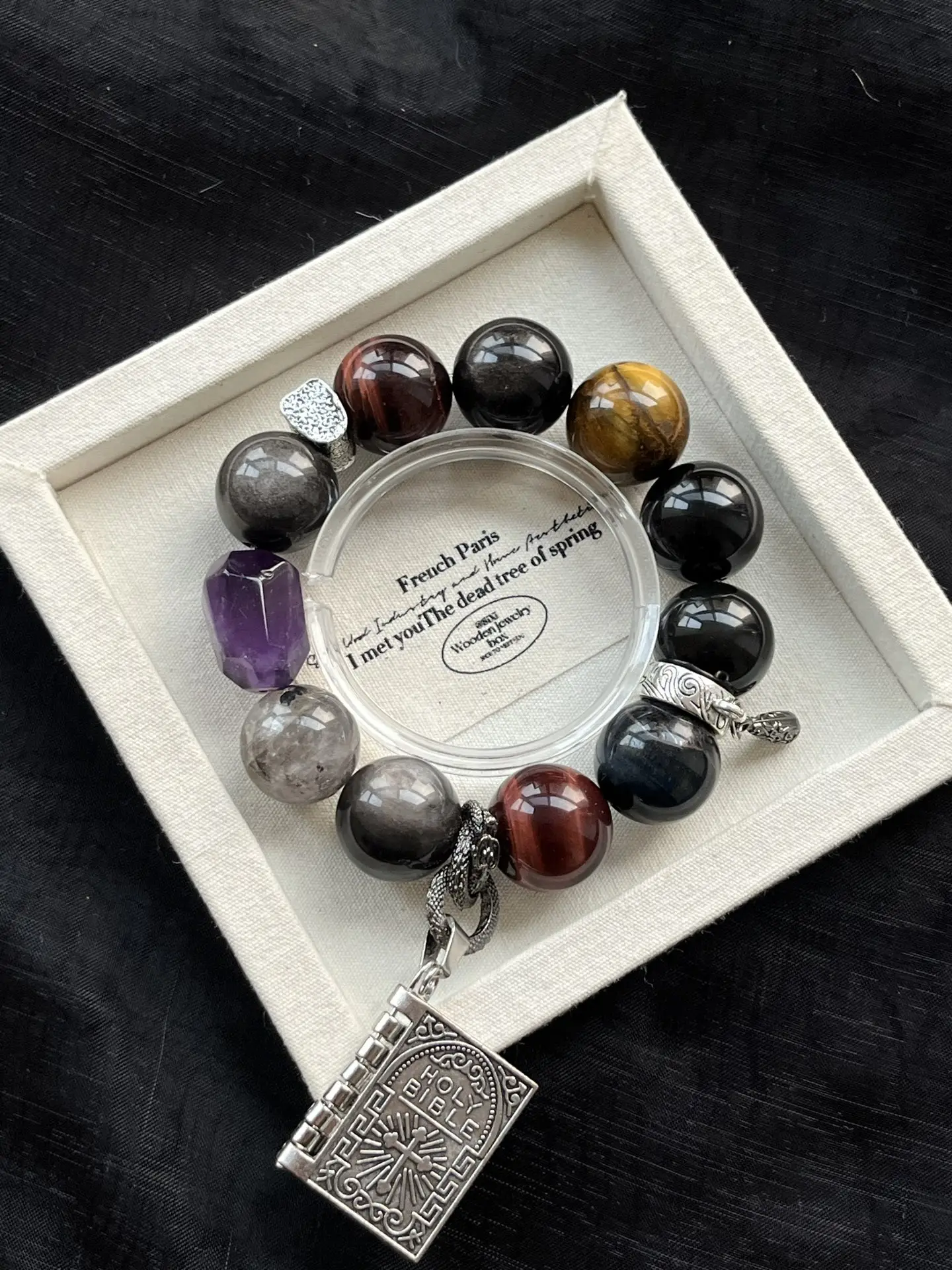 i1740397480469_2697_0_0.webp 【 Big Mac Series 】 18-19 Shining Red Tiger Eyes Yellow Tiger Eyes Blue Tiger Eyes Silver Shine Stone Obsidian Purple Water - Image 1