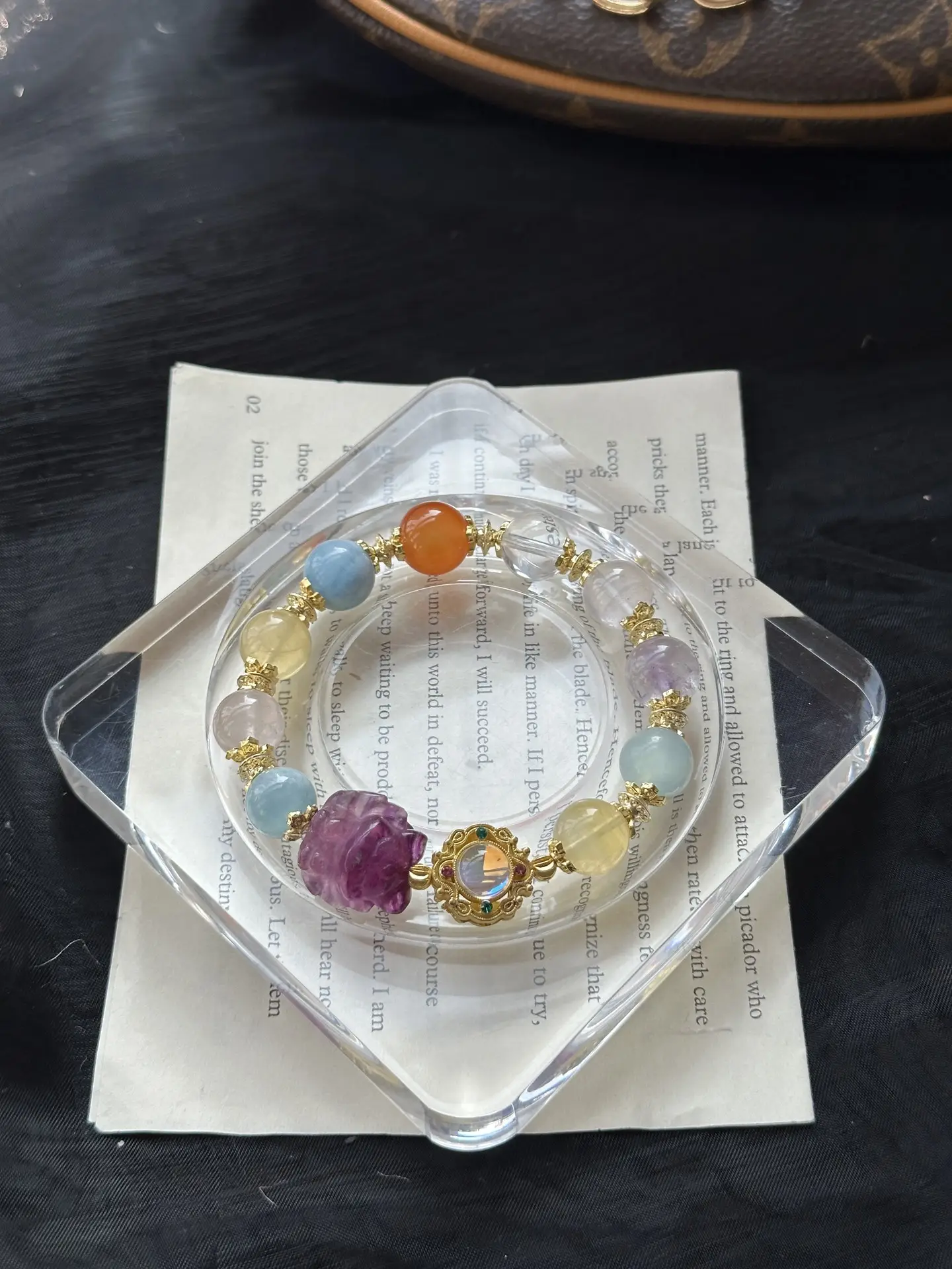 i1740473399949_2755_0_0.webp Hailanbao Pink Crystal Yellow Fluorite Purple Water Agate White Water Fluorite 10-12 - Image 1