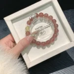 Strawberry Crystal Ice Seed Golden Hair Crystal 10mm