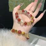 【 Nezha Same Style 】 Red Agate Yellow Pagoda Crystal Yellow Tiger Eyes