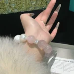 Pink crystal snowflake ghost pearl 17-18mm