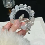 White Crystal Mo Powder Milk White Crystal White Ghost Brushed White Rabbit Hair Fluorite 11-12mm