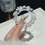 White Crystal White Ghost White Fluorite Pink Crystal Bead 12-13