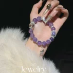 Amethyst and White Crystal 11-12mm