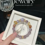 Amethyst, yellow tower crystal, black gold, over 12-14mm