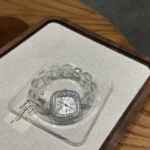 Crystal watch with white crystal 15mm