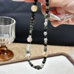 Golden Hair Crystal Black Gold Super Yellow Tower Crystal Yang Qi Stone White Crystal Obsidian 8-12mm