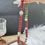 【 Festival Gift for Elders Series 】 cinnabar green ghost green sandalwood red agate 6-12mm