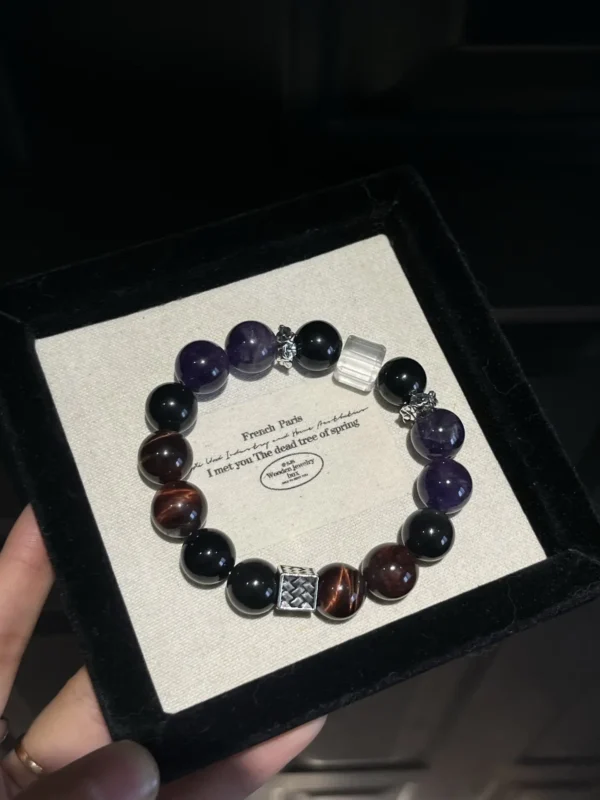 The Twelve Zodiacs - Scorpio ♏ Red Tiger Eye Amethyst Obsidian 12mm