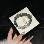 Green Lithium Mica Eagle Eye Green Ghost Yangqi Stone Silver Shine Stone Green Mica 10-14mm