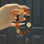 Red agate, yellow tower crystal, yellow gum flower, red tiger's eye 10-12mm