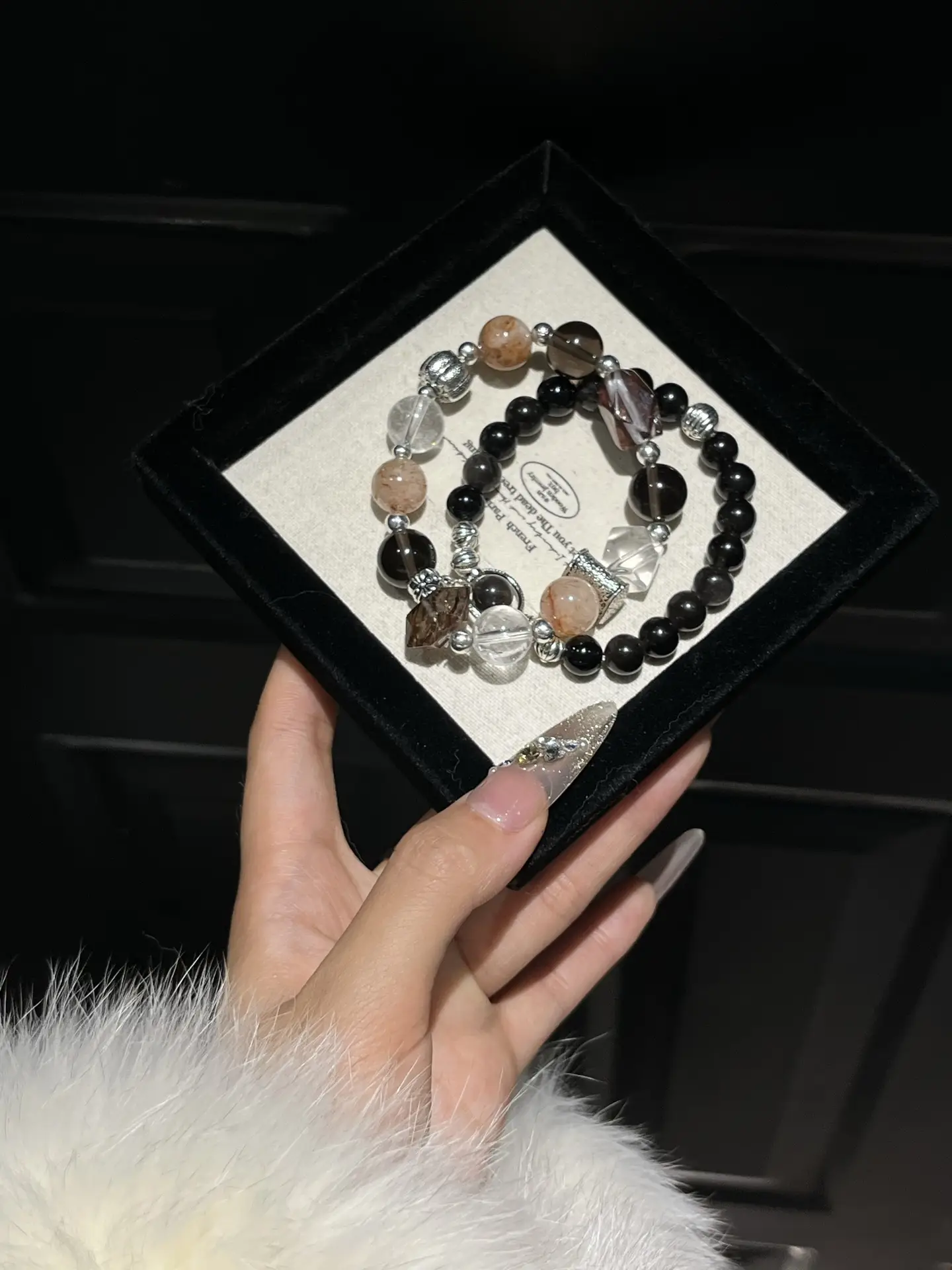 i1748183585000_7215_0_0.webp Obsidian, Black Gold, Ultra White Crystal, Tea Crystal, 8-12mm - Image 1