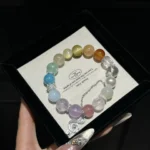 【 Dopamine Series 】 Hailanbao Tianhe Stone Green Fluorite, Gold Lithium Mica, Tiger Eye Stone, Gelatin Flower Agate, White Crystal, Moonlight Strawberry Crystal, Purple Crystal 10-12mm