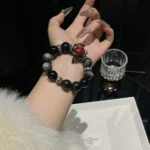 Silver glitter cinnabar 14-16mm