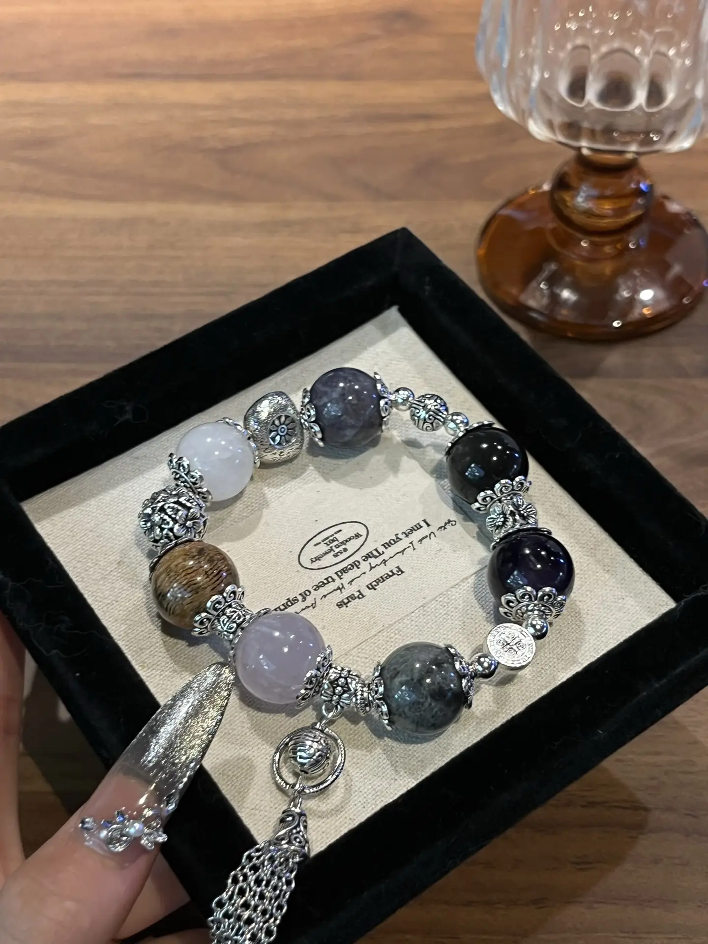 i1748573661638_4872_0_1.webp Dragon Boat Festival 618 Double Festival 1 ️⃣ six ️⃣ eight ️⃣ two piecesThousand layer ghost silver glitter amethyst powder crystal 15-16mm - Image 1