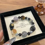 Amethyst yellow gum flower gray rabbit hair tiger eye stone, maximum 16mm