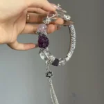 Fluorite, white crystal, amethyst