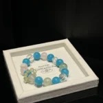 Tianhe Stone White Crystal Green Fluorite Grape Stone Running Ring Powder Crystal Honey Milk Cover 12mm