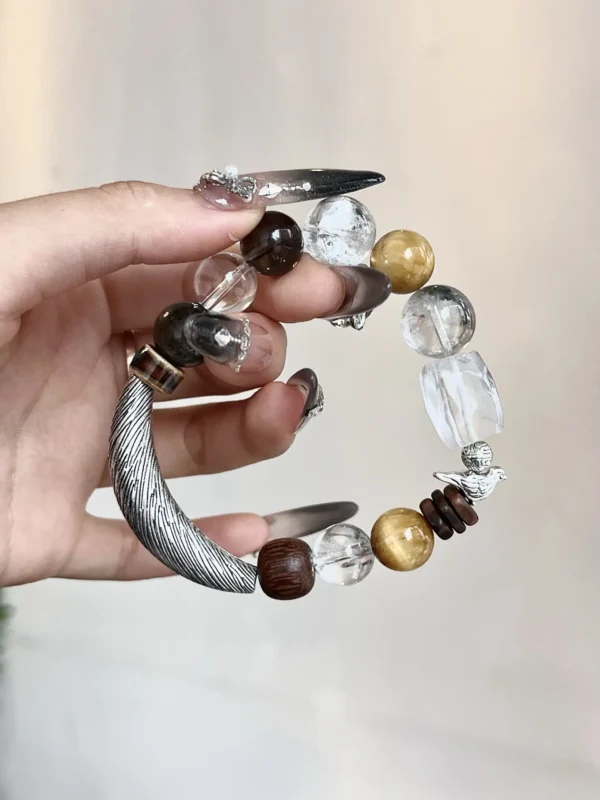 Live streaming volume welfare tea crystal tiger eye stone white crystal green ghost agarwood 12-14mm