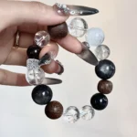 Live streaming volume welfare tea crystal, white crystal, rabbit hair, silver shimmering stone, agarwood 12-14mm