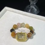 [Crystal Watch] Yellow Gum Flower Yellow Tiger Eye Red Gum Flower Yellow Crystal Xiuyu Jade Agate Calcite 16-18mm