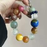 Da Mi Crystal Duo Bao Tianhe Stone Fluorite Gel Flower White Crystal Powder Crystal Agate Orange Moonlight Red Pattern Stone 14-18mm