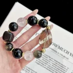 Tea Crystal White Ghost Silver Shining Stone Sandalwood 14-17mm