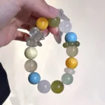 Xiuyu White Ghost Green Fluorite Magnesite Honey Wax 14-15mm