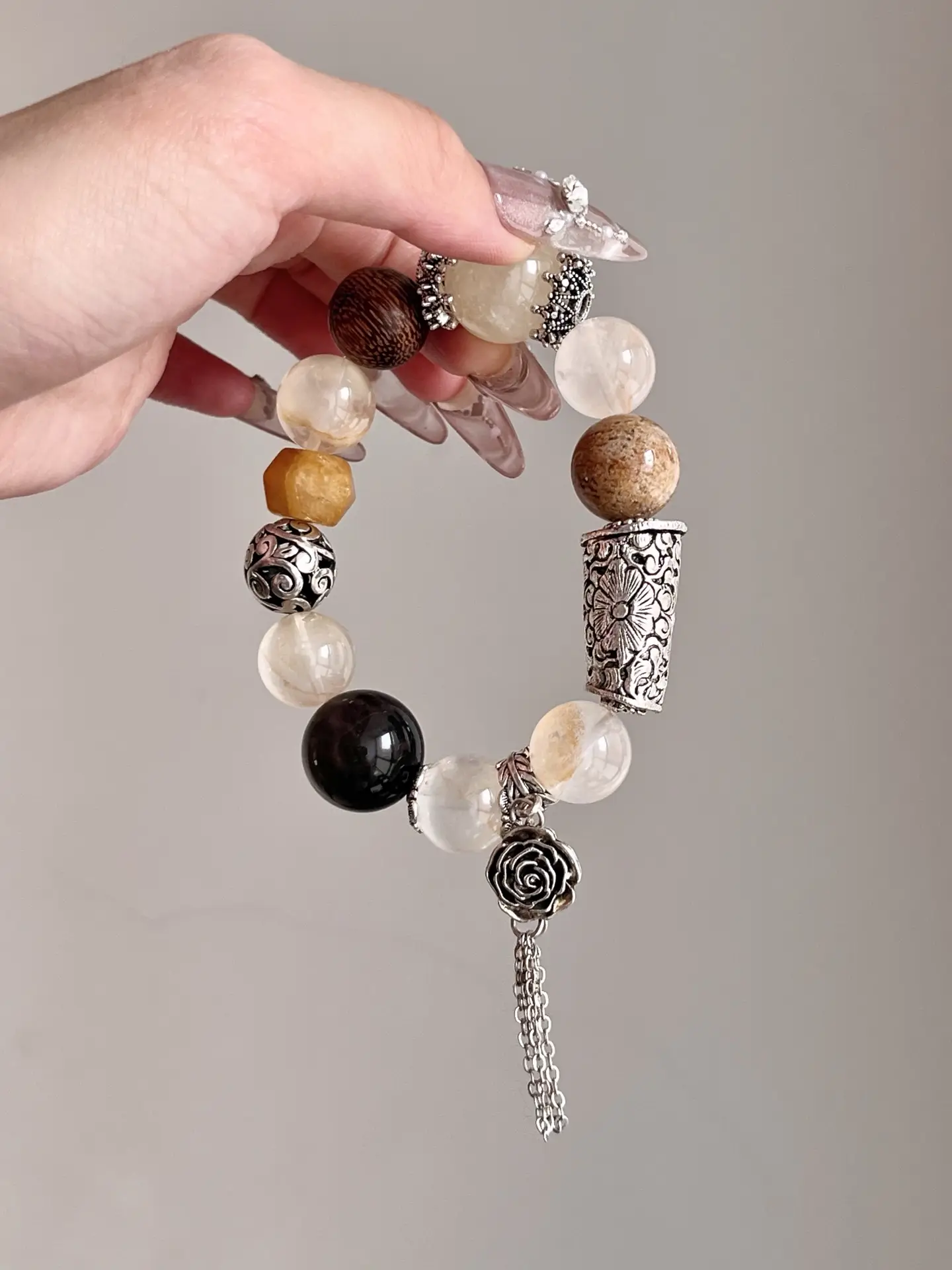 i1757939966196_7224_0_6.webp Yellow Gum Flower Thousand Layer Ghost Agarwood Lemon Yellow Water Tea Crystal Yao 14-18mm - Image 1