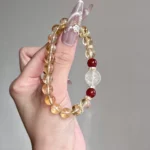 Yellow Tower Crystal Red Agate 8-9mm