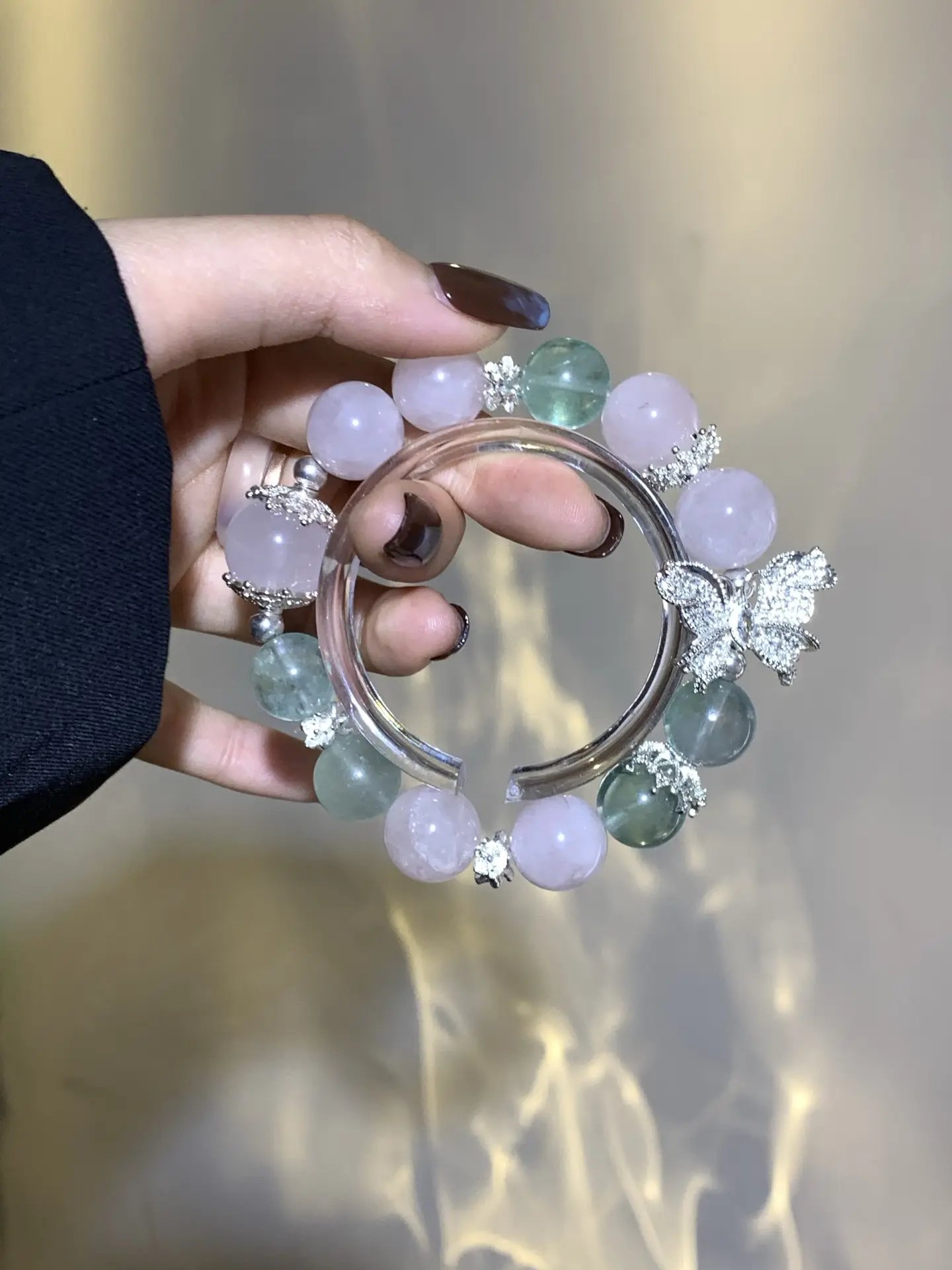 i1757941234425_5432_0_0.webp Pink crystal green fluorite 12-14 - Image 1