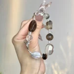 Himalayan frosted white crystal green ghost tea crystal random shaped tea crystal irregular raw stone white crystal natural Baroque pearl (can be damaged by silver accessories) ➕ 20）