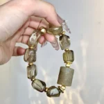 Hotan Jade Tea Crystal Original Stone with Shape (Do not mind if the edges are irregular in size and shape)